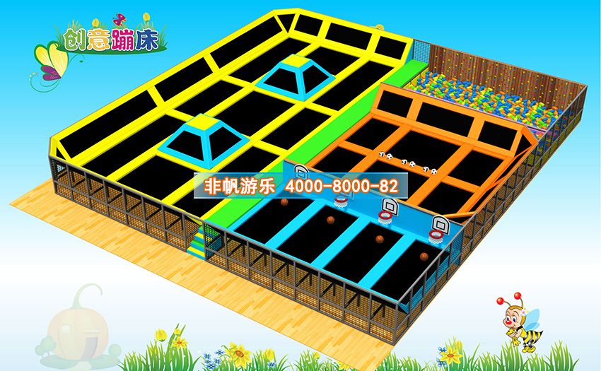 兒童淘氣堡創意蹦床主題運動樂園