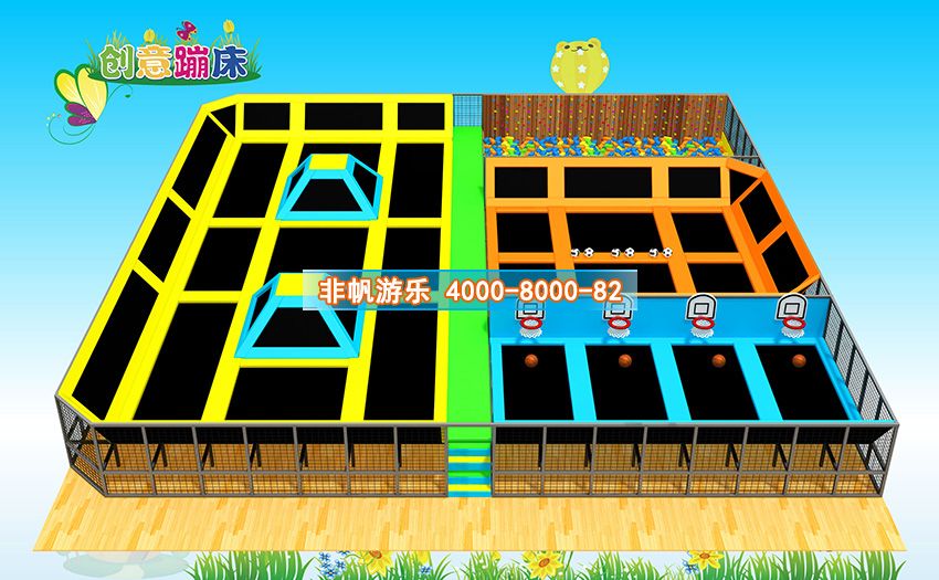 兒童淘氣堡創意蹦床主題運動樂園