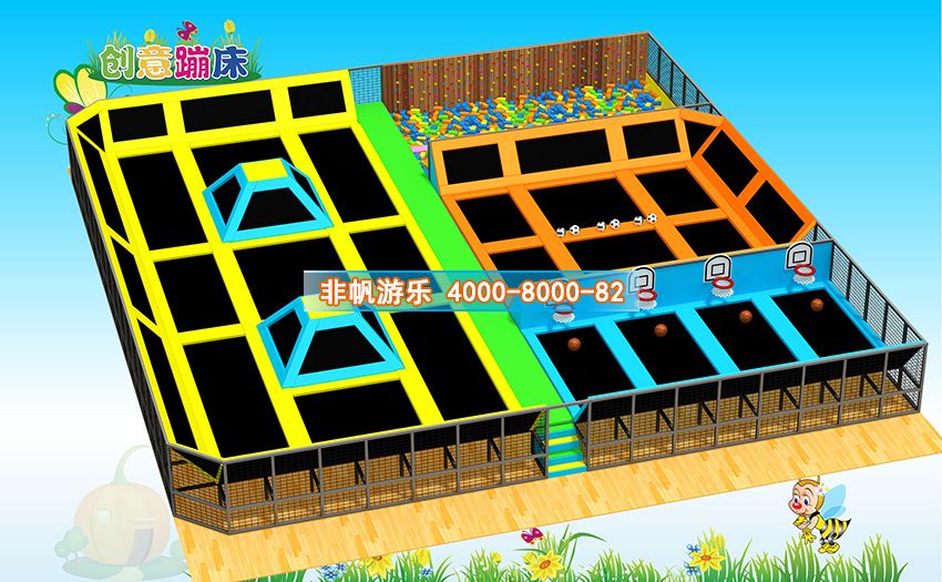 兒童淘氣堡創意蹦床主題運動樂園