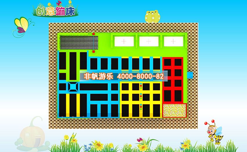 兒童淘氣堡創意蹦床主題運動樂園
