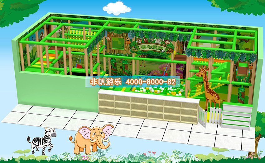 兒童淘氣堡森林動物風格