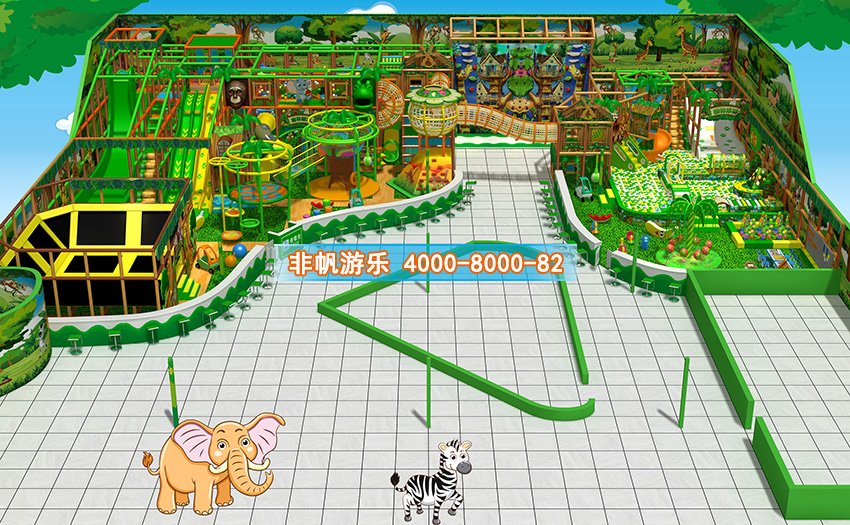 兒童淘氣堡森林動物風格