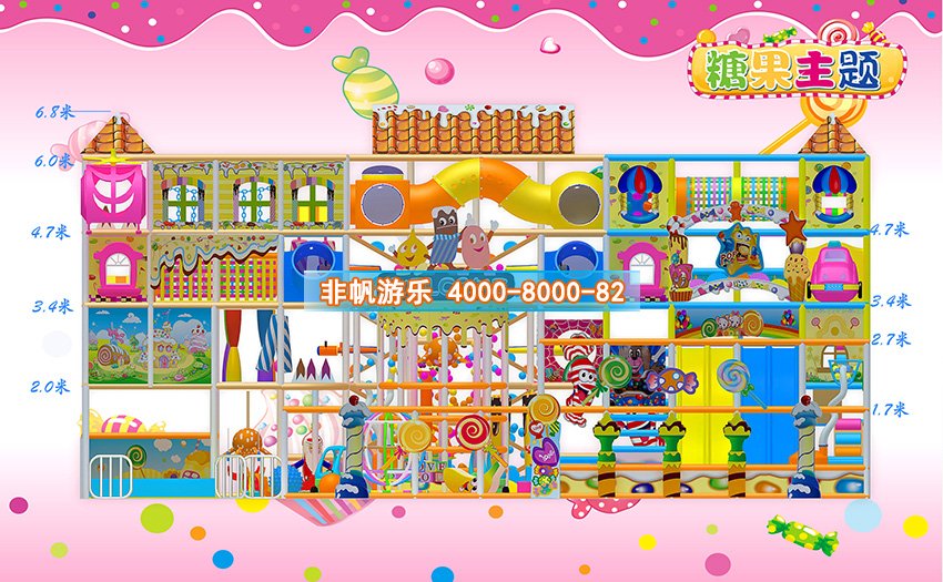 兒童淘氣堡糖果繽紛風格